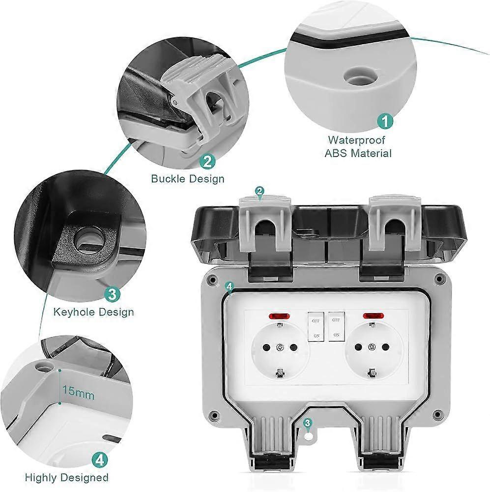 Waterproof Wall Socket Ip66 Outdoor Waterproof Socket with Switch, Waterproof