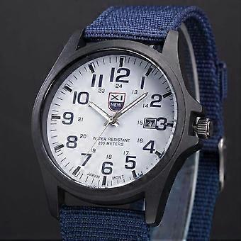 Mens Date Stainless Steel Military Sports Analog Quartz Army Wrist Watch