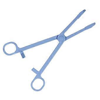 Blå slitstark ABS-klämma för husdjurspall för rengöring, långa handtag, lätt att rengöra, saxform 19 cm