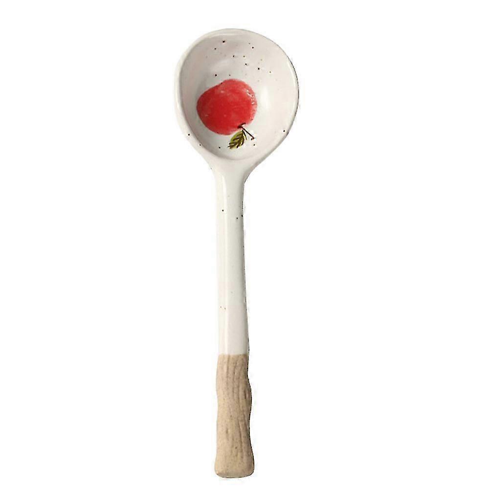 Coffee Spoon Ceramic with Hand Printed Patterns for Kitchen