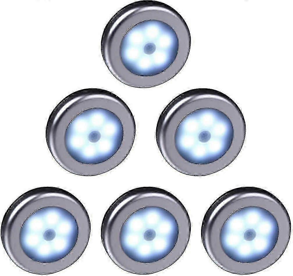 Wireless Motion Sensor LED Lights Compatible with QJWL 6pcs Silver Shell White Light for Kitchen