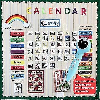 Calendario da parete per bambini, 148 pezzi, mese, festività, solare, termine, meteo, flashcard, giocattoli per bambini