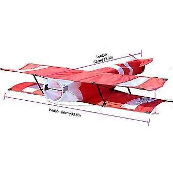 3D-Flugzeug-Drachen, riesiges Doppeldecker-Flugspielzeug, 86 cm (33,8 Zoll), robustes Polyester-Ripstop-Gewebe mit Fiberglasrahmen für langlebigen Spielspaß im Freien, leicht und einfach zu fliegen