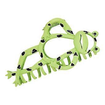 2 Count Cartoon Frog Shark Clip Hair Styling Accessories Modeling Clips Green Ins Alloy Women's