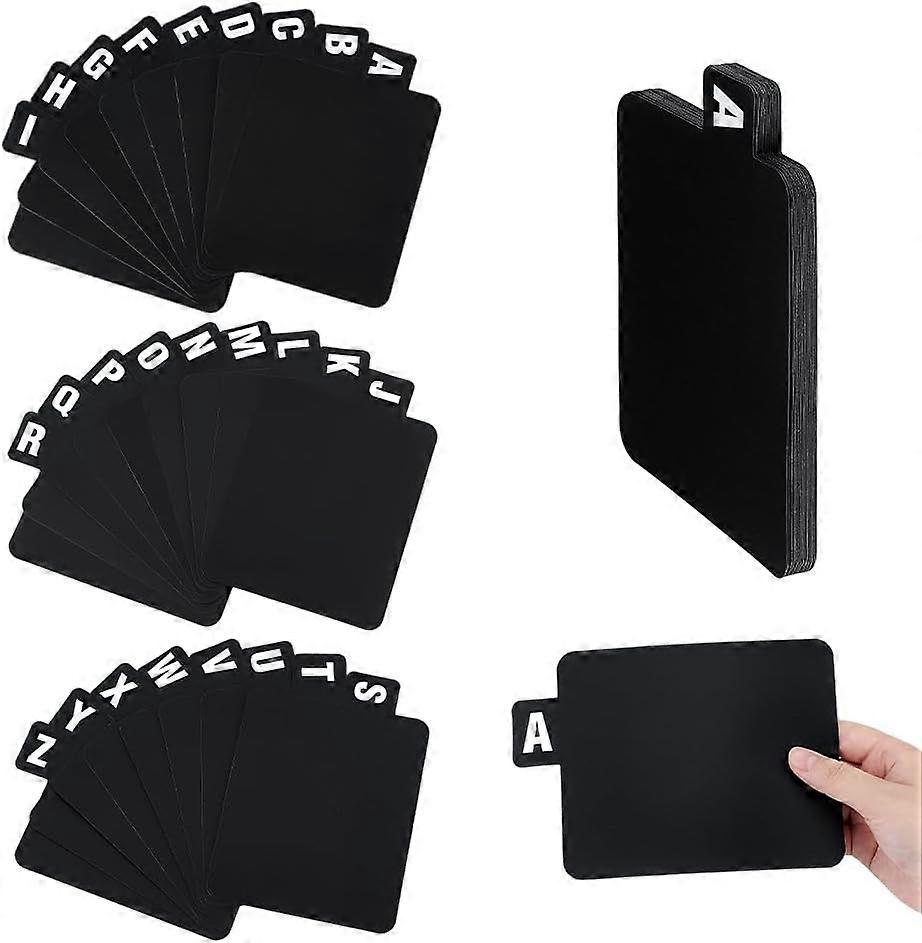 Plastic Reading Guide Strips Rectangle with Letter A~Z Pattern Black 172x122x0.2mm 26pcs/set