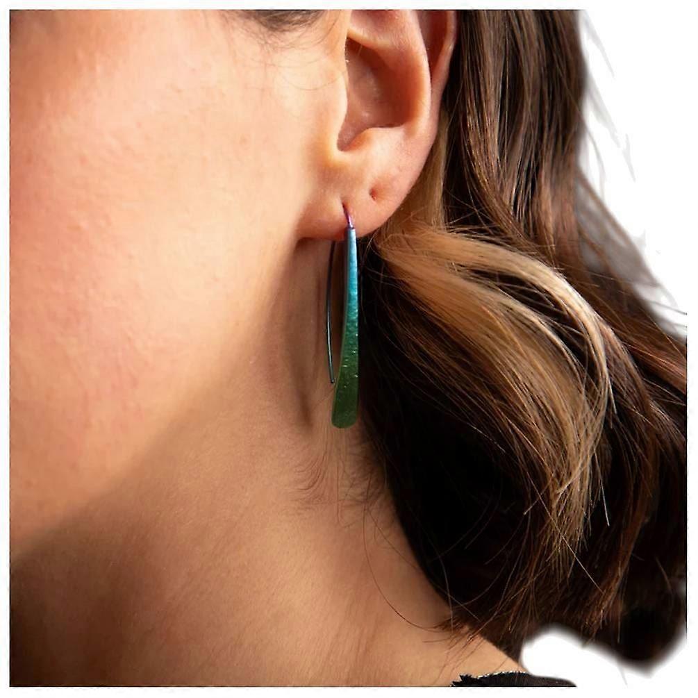 Ti2 Titanium Forged Drop Earrings - Green