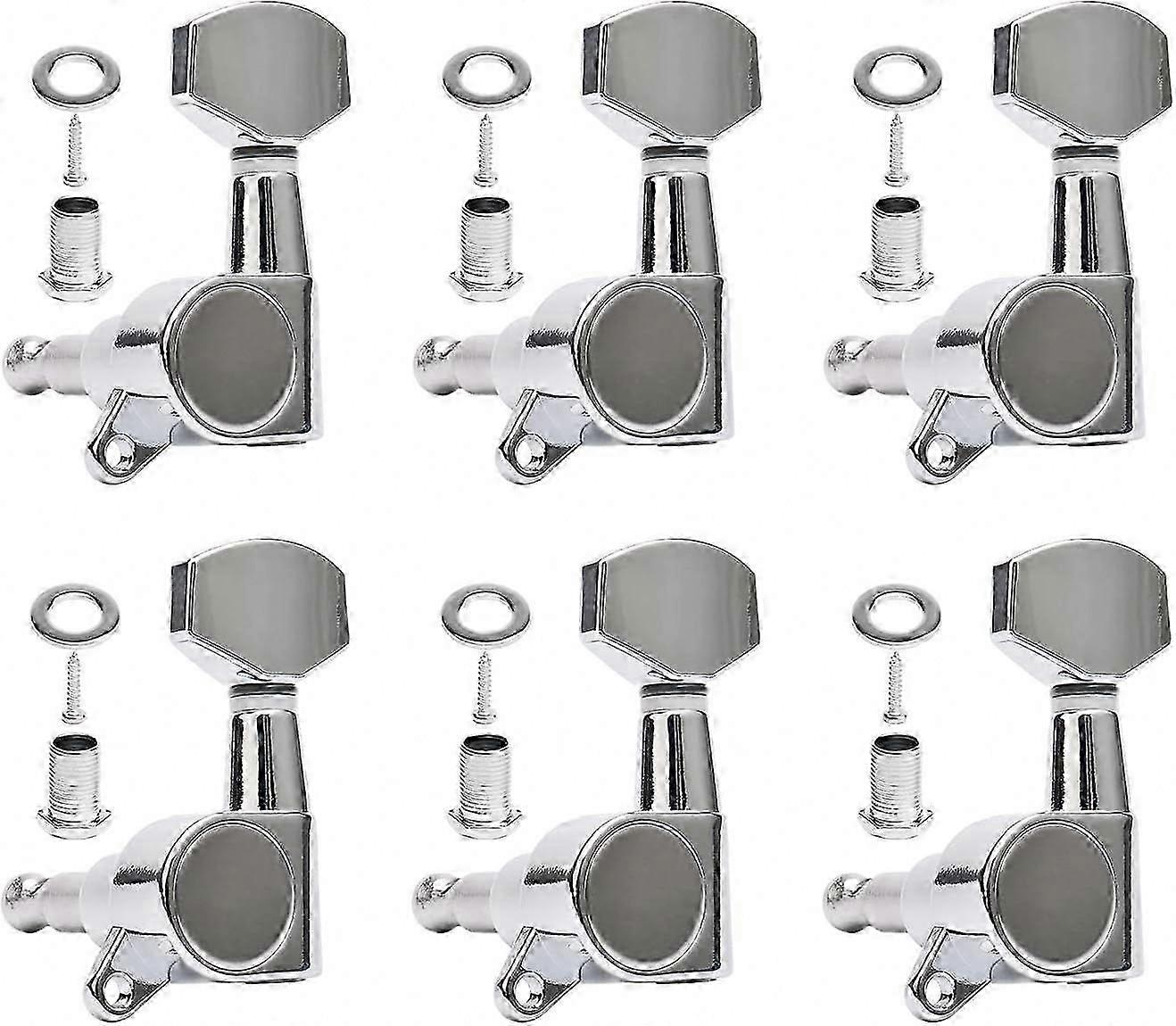 Full Closed Guitar Tuning Pegs for Electric Guitars, Standard Tuner Knobs & String Keys