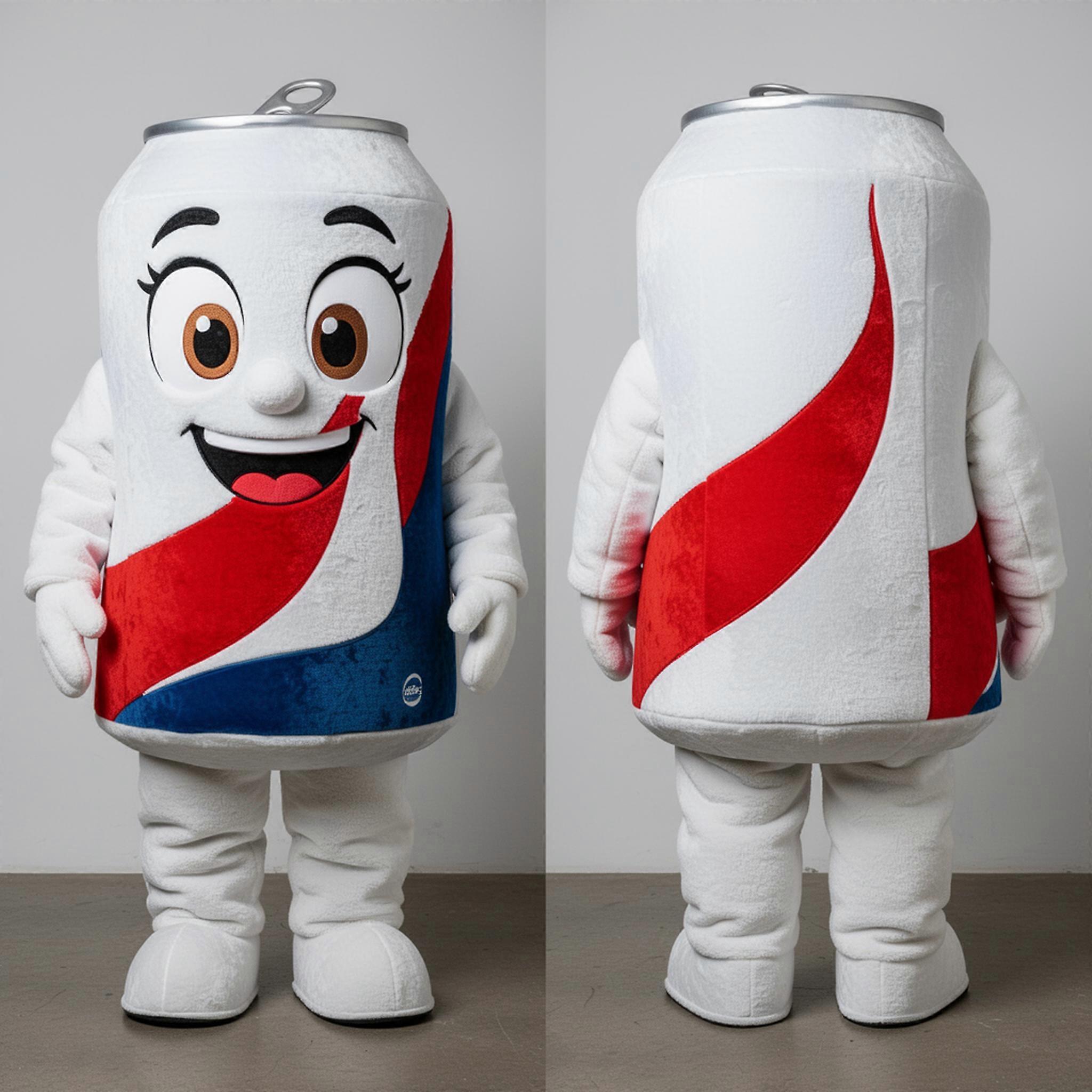 MASTICOT White Rounded Soda Can Mascot