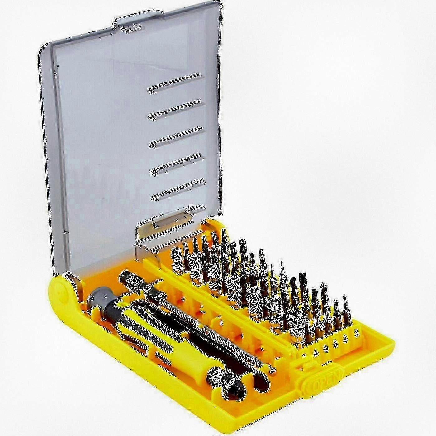45 Piece Security Bit Set with Torx Star Hex Triwing for Precision Work