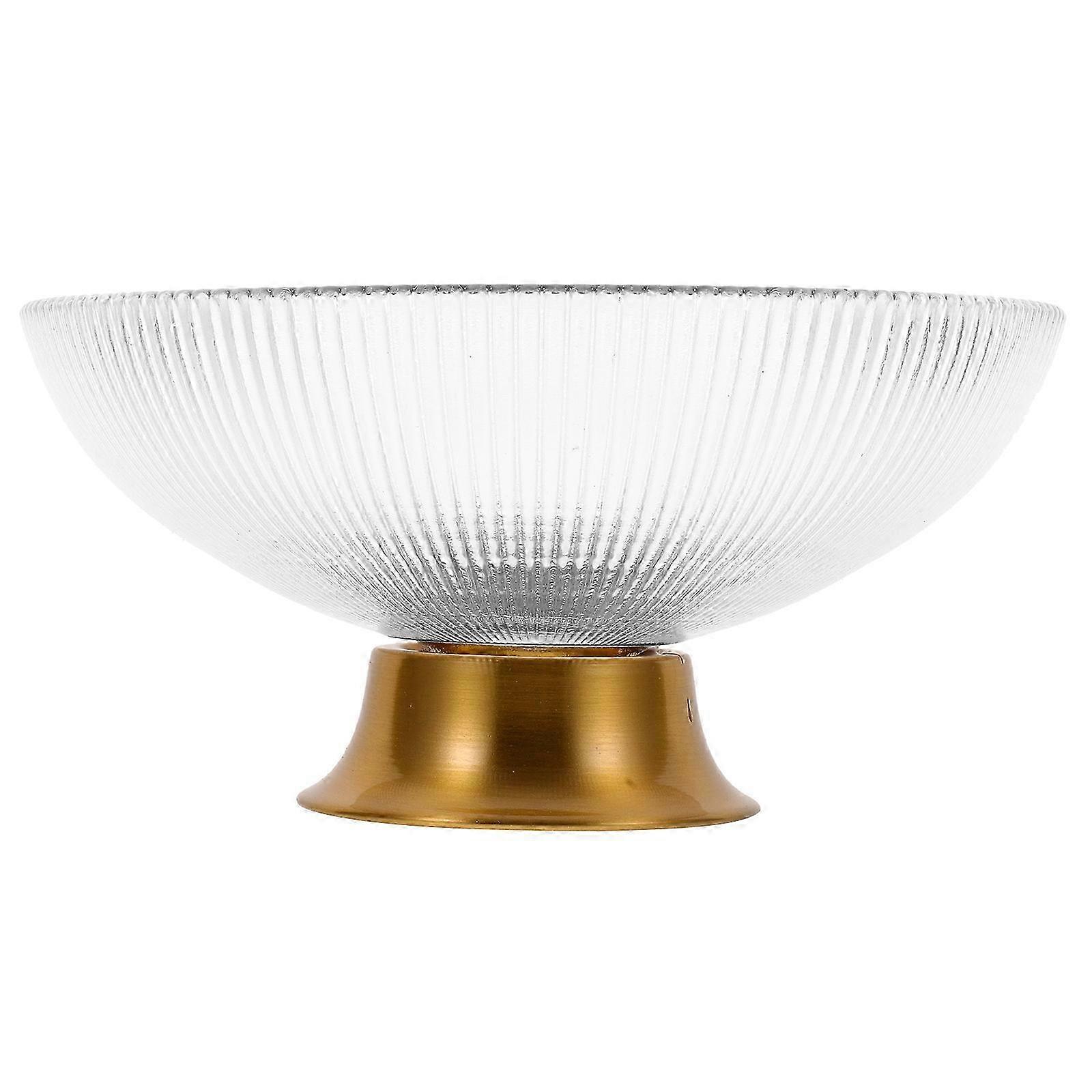 Striped Fruit Dish Elevated Fruit Serving Plate for Kitchen Use