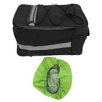Bike Rear Rack Bag Vanntett reflekterende sykkelstativ med stor kapasitet Sykkel Back Rack Carrier med regndeksel for utendørs sykling 15L