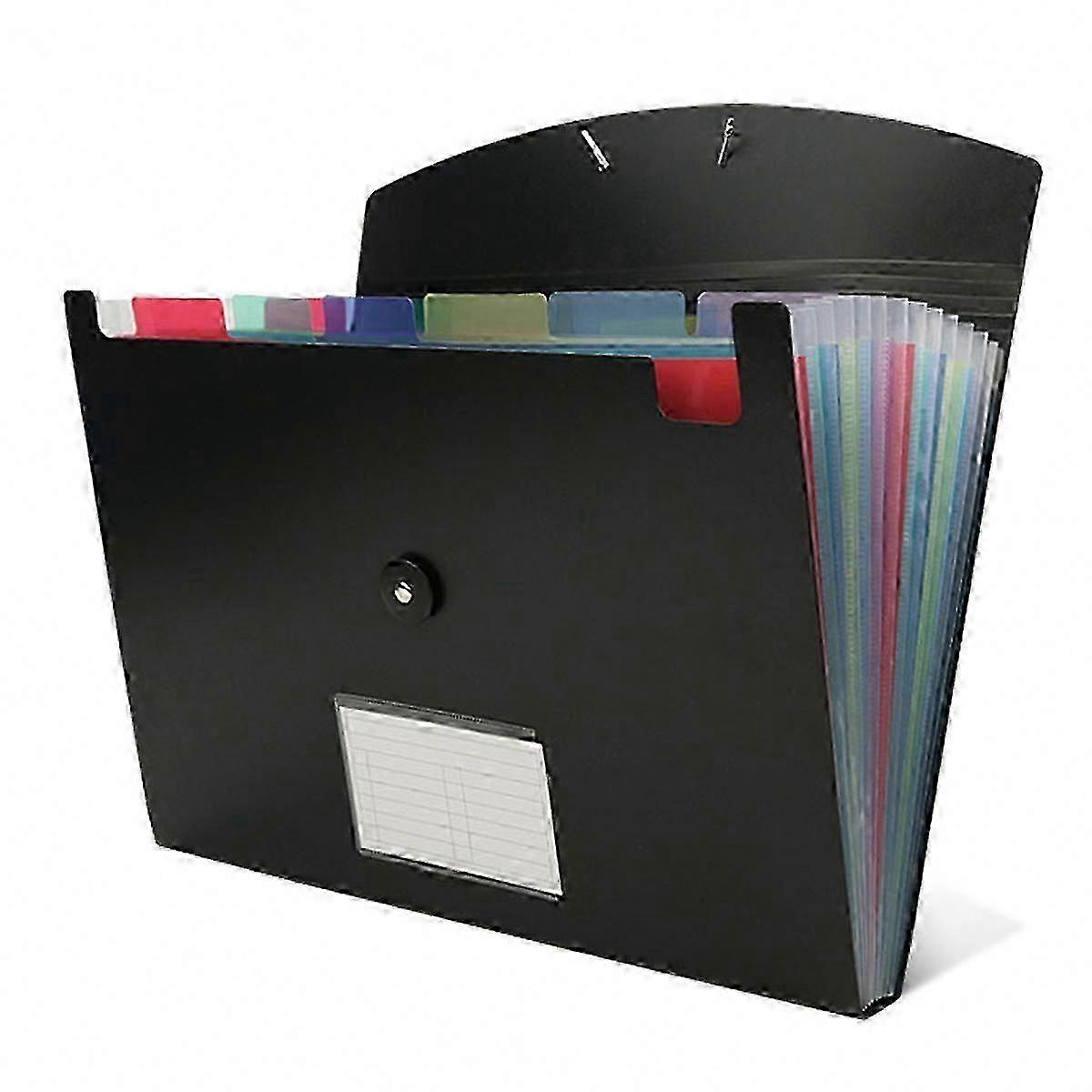 Expandable Document Storage, 13-Pocket Plastic Expanding File Folder Organizer