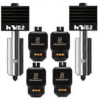 2 stk. 0,2 mm hærdet ståldyse hotend til Bambu Lab P2S/H2S/H2D/A1/A1 Mini printhoved hotend med 2 stk. silikonehylster xt919