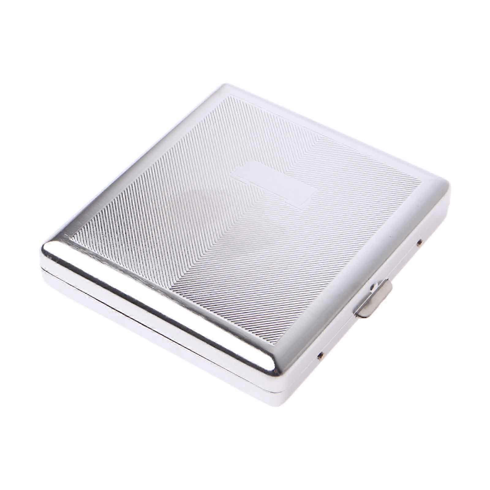 Metal Cigarette Case Compact Silver