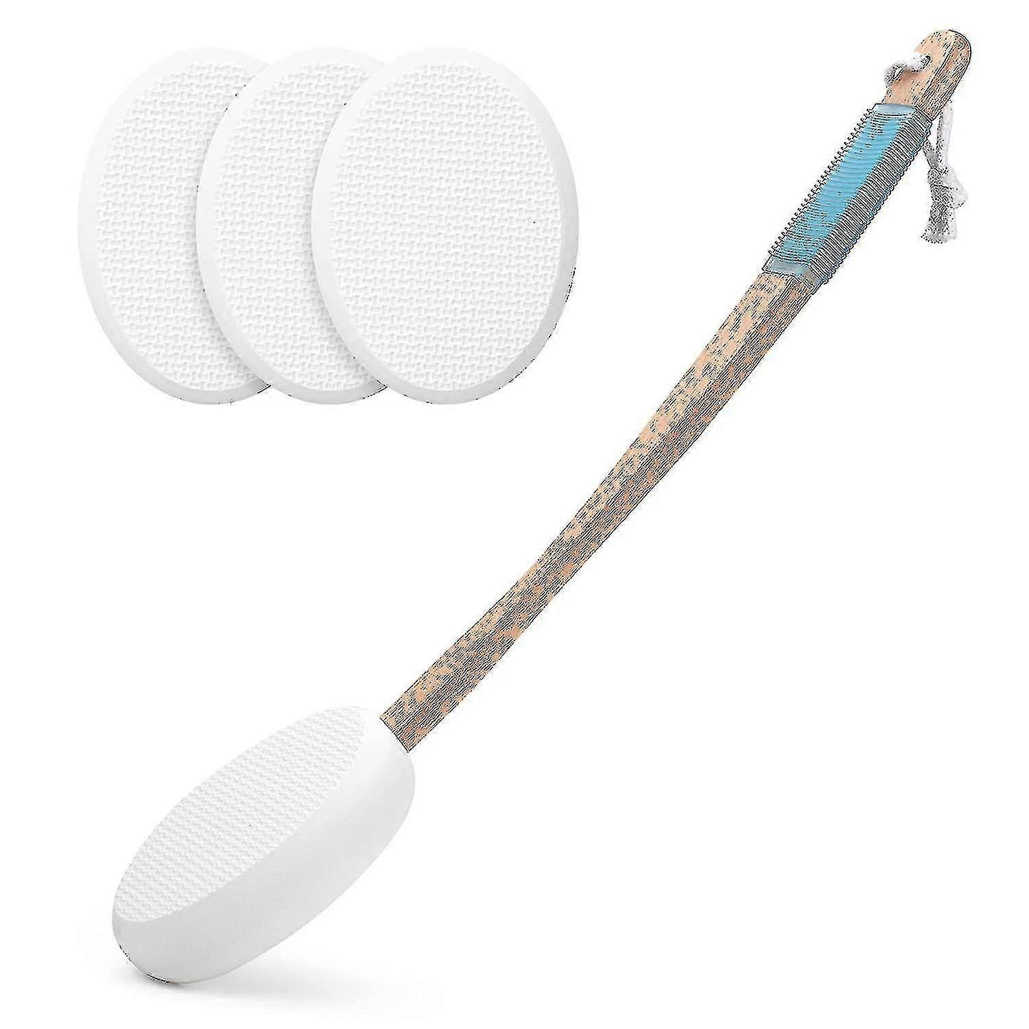 Back Lotion Applicator, Device For Applying Lotion To The Back With 4 Replaceable W Pads