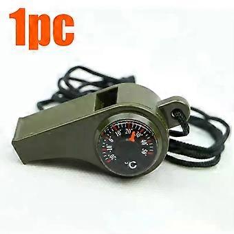 3-in-1 Multifunction Emergency Survival Whistle with Compass Thermometer Outdoor Whistle Camping Hiking Outdoor Sports Referee