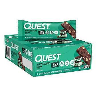 Quest Nutrition, Baton proteinowy, Miętowy kawałek czekolady, 12 batonów, 2,12 uncji (60 g) każdy
