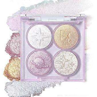 4-Color Glitter Eyeshadow Palette Metallic Shimmer,Holographic&Duo Chrome Iridescent Fairy Makeup,Buildable Shimmer Effect for Stunning Eye_yzad