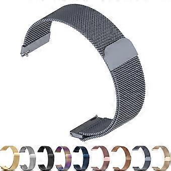 20mm Stainless Steel Mesh Watch Band for Samsung Galaxy Watch, Adjustable Quick Release Strap in Space Grey