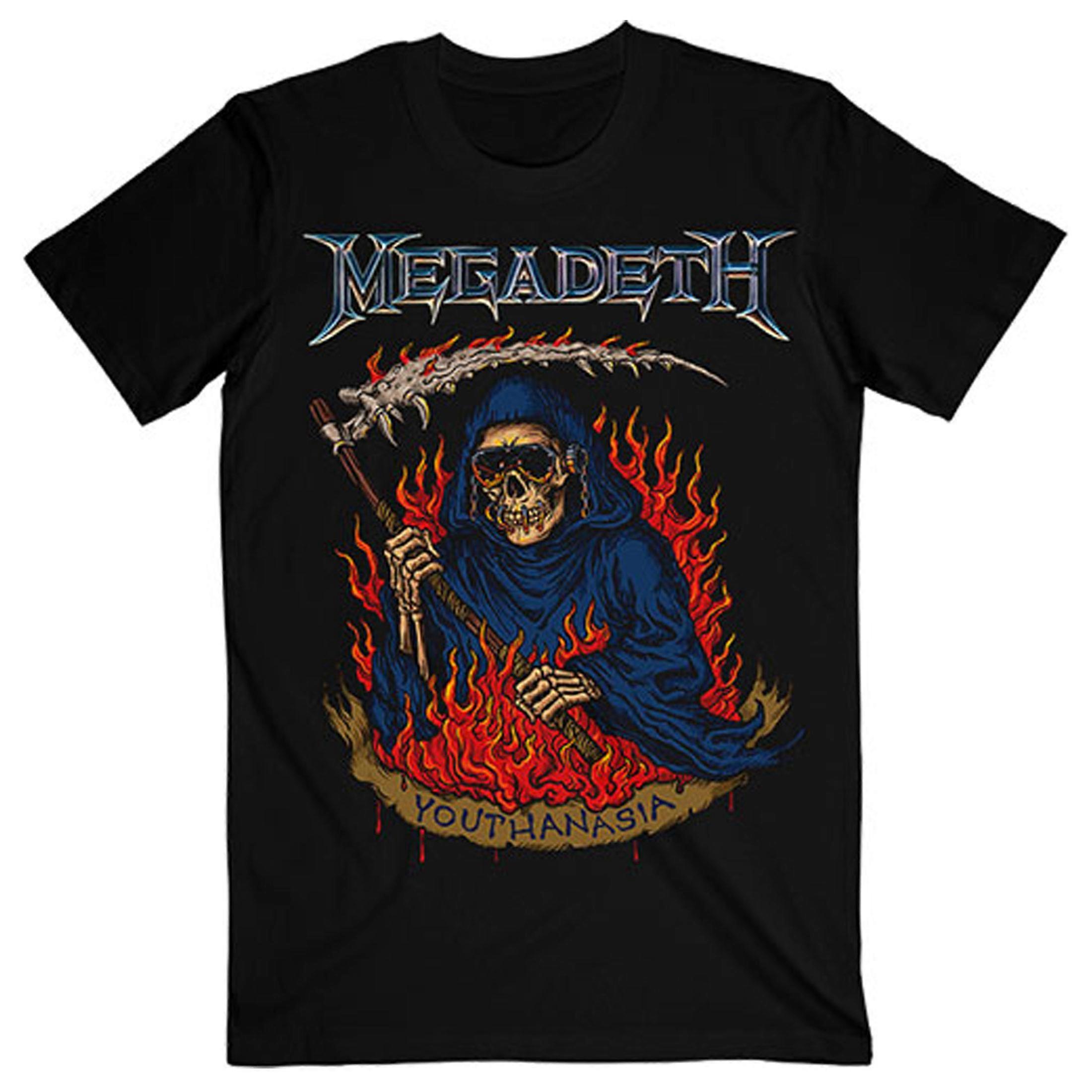 Megadeth Youthanasia Flames T Shirt