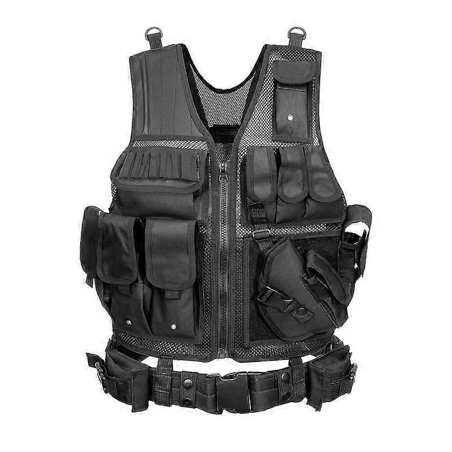 Tactical Airsoft Vest For Men MOLLE Compatible Adjustable Straps Modular System