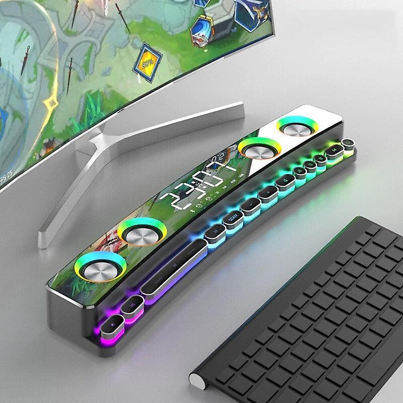 Game Version Bluetooth 5.0 Electronic Sports Speaker Colorful Laser Light Hi-fi Sound Quality Desktop Audio Subwoofer Dual Speakers