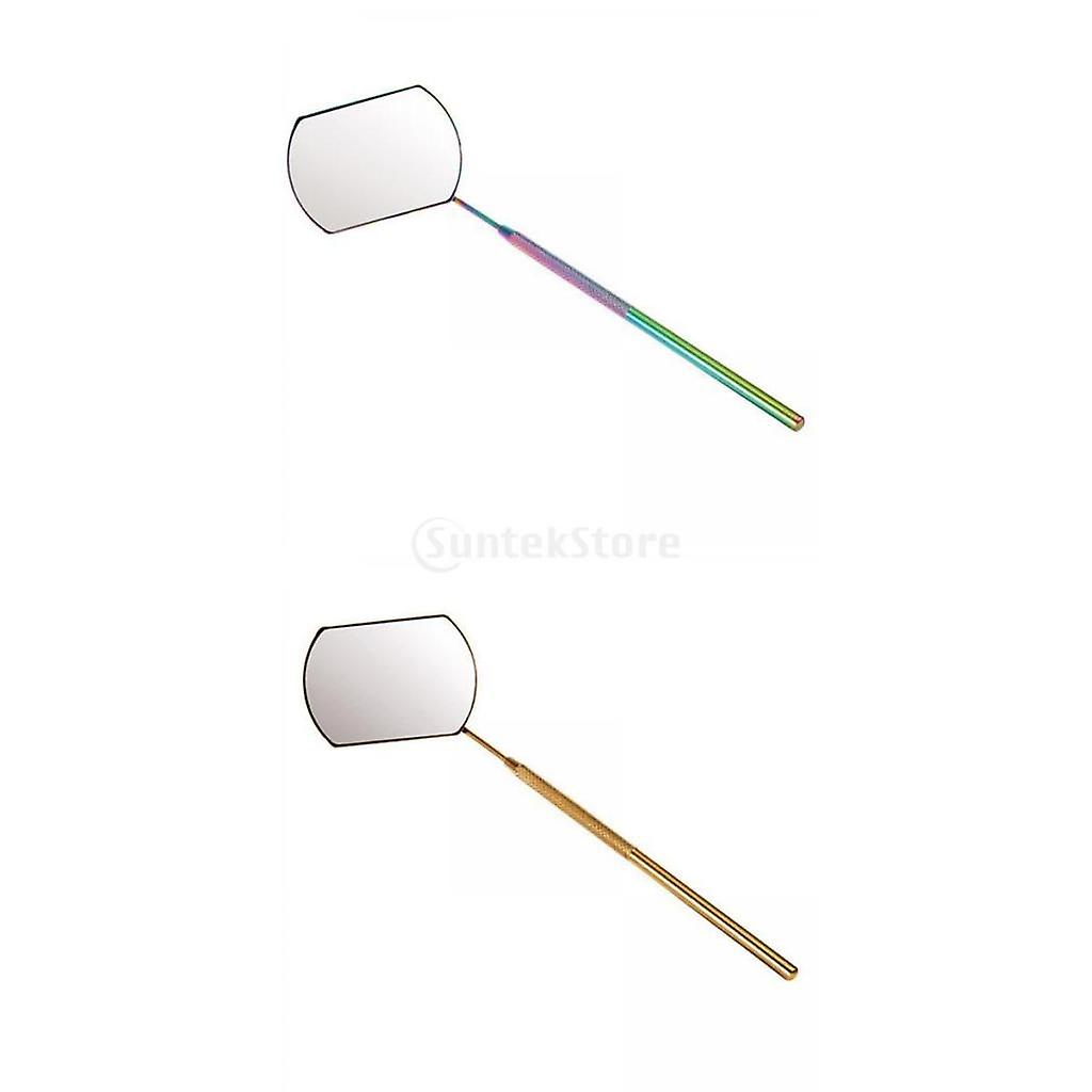2x Stainless Steel Mirror for Checking Eyelash Extension Applying Tool