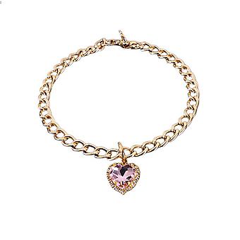 Veeki Cat Necklace Collar With Heart Rhinestone Pendant, Lightweight Adjustable Shine Diamond Cute Girl Wedding Birthday Party Pet Necklace Costume Ac