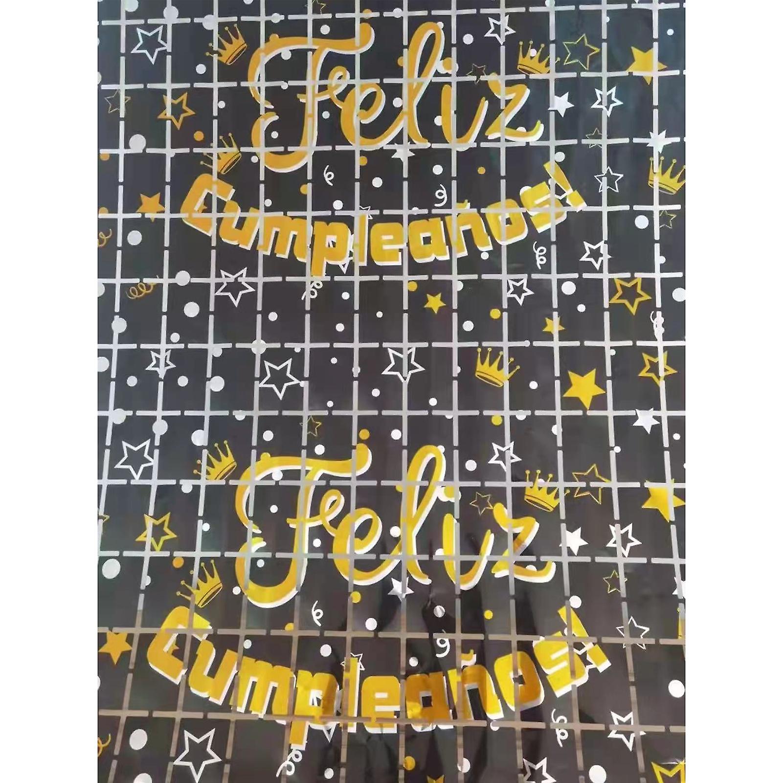 Mengxi Backdrop Curtain Exquisite Ornamental Brilliant Color Letters Print Decorative Curtain Party Supplies