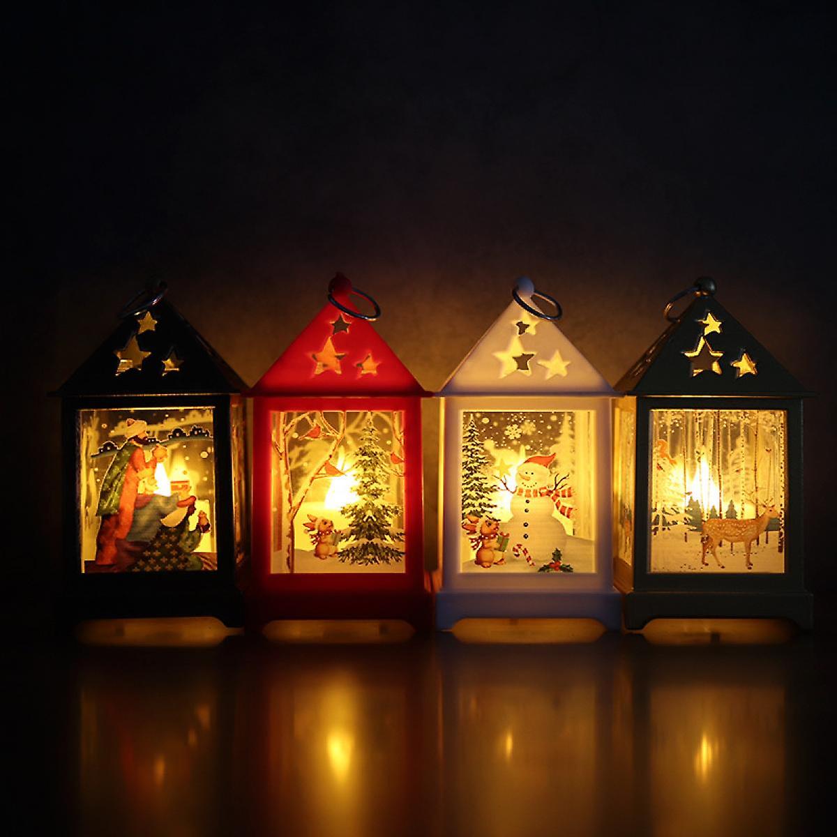 Lanterna Di Natale Lanterne Da Tavolo Natalizie Lanterna A Candela Da Esterno Vintage Decorativa Con Luce