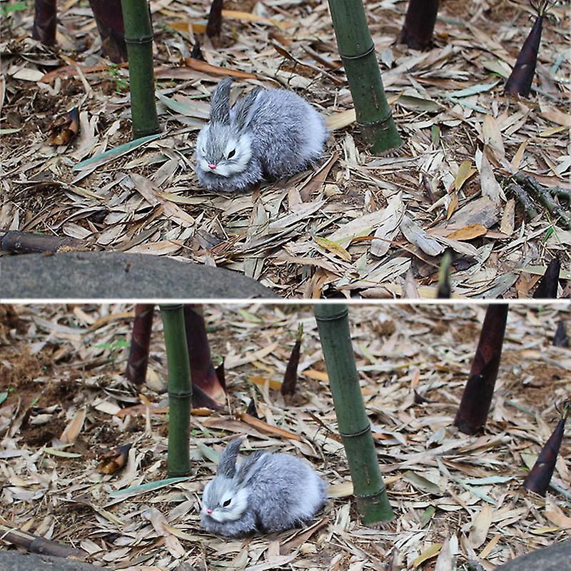 15Cm Q Version Lifelike Plush Rabbit Lifelike Animal Desktop Ornaments Easter Imitation Rabbit Model