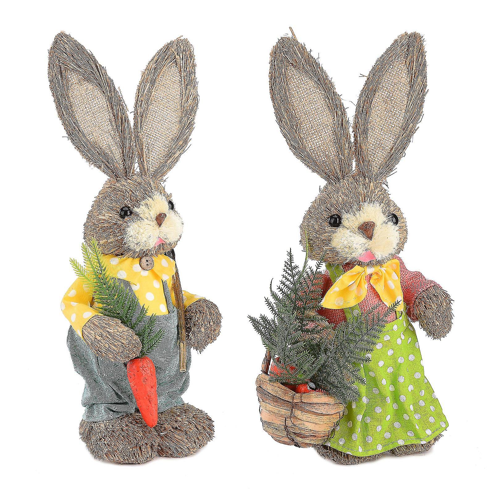 Easter Rabbit Bunny Foam Picks Ornaments Easter Crafts For Spring Easter Home Table Decor(35cm)