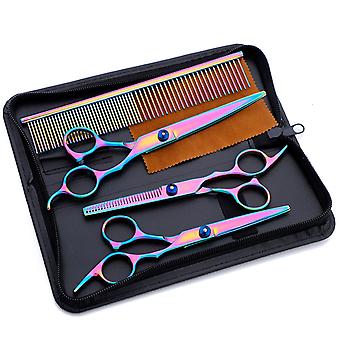 Pet Hair Scissors Professionele roestvrij staal trimmen kleurrijke veiligheid huisdier grooming schaar