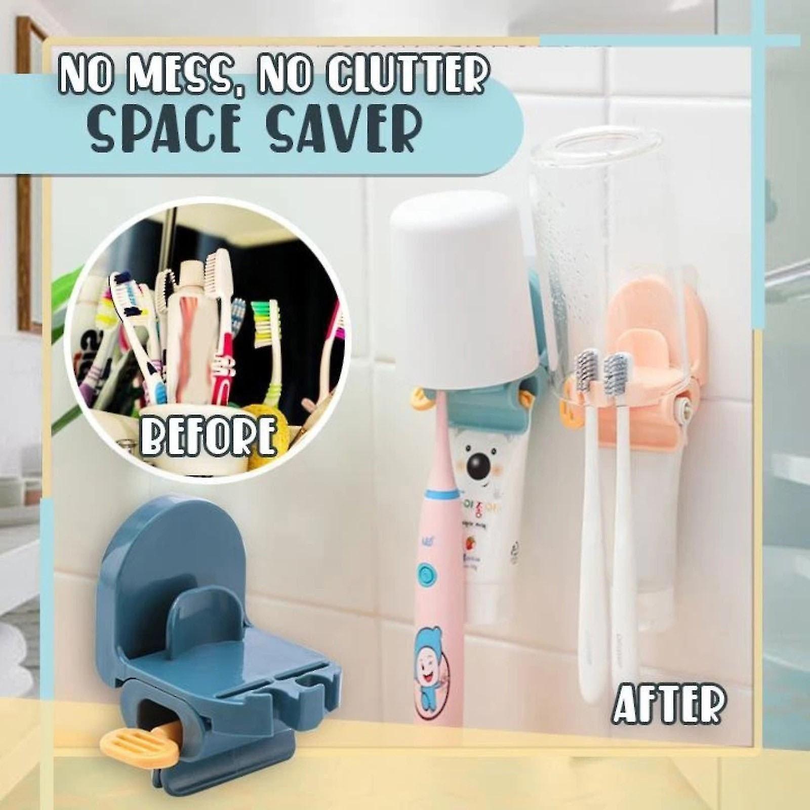 Self-adhesive Dentifrice Squeezers 3-in 1 Storage For Your Toothbrush Toothpaste