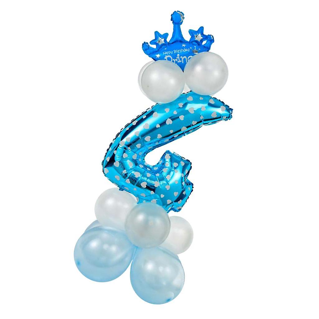 All Number Crown Balloons Column Set Happy Birthday Party Decor Number 1