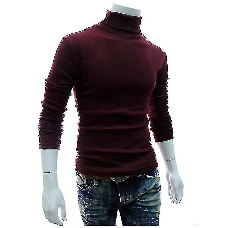 Männer Polo Roll Rollkragen Pullover Gestrickter Pullover Tops Pullover Shirt