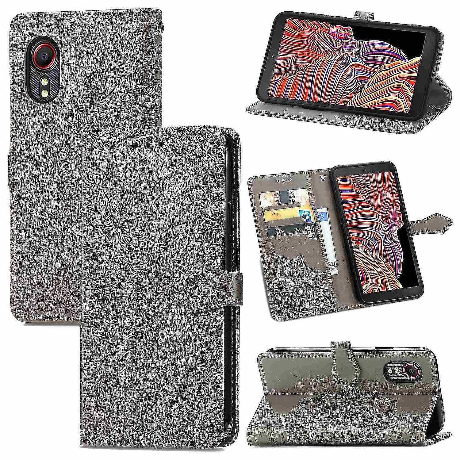 Compatible With Samsung Galaxy X Cover 5 Case Leather Wallet Cover Emboss Mandala Magnetic Flip Prot
