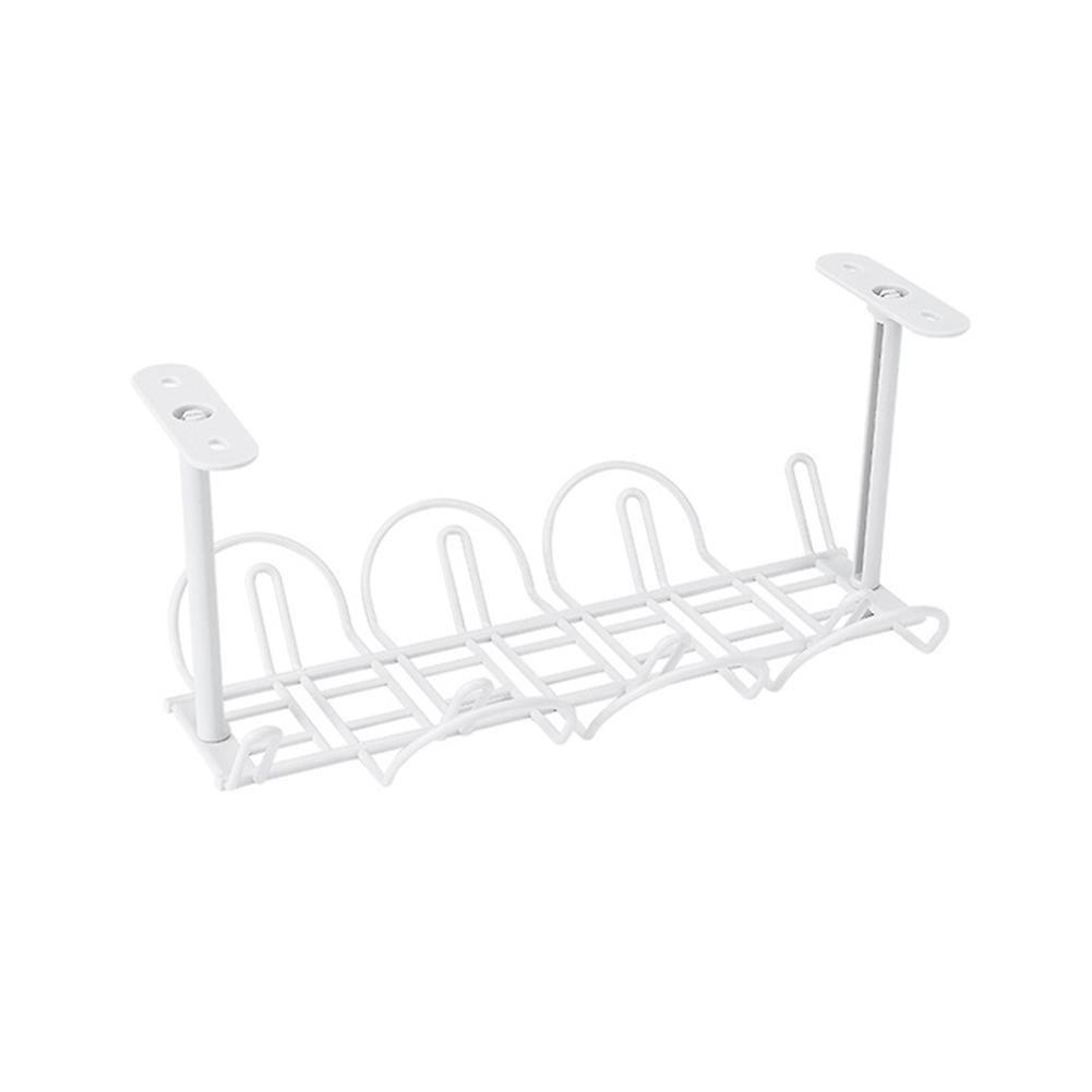 Home Table Bottom Power Socket Holder Hanging Rack Wire Basket Organizer