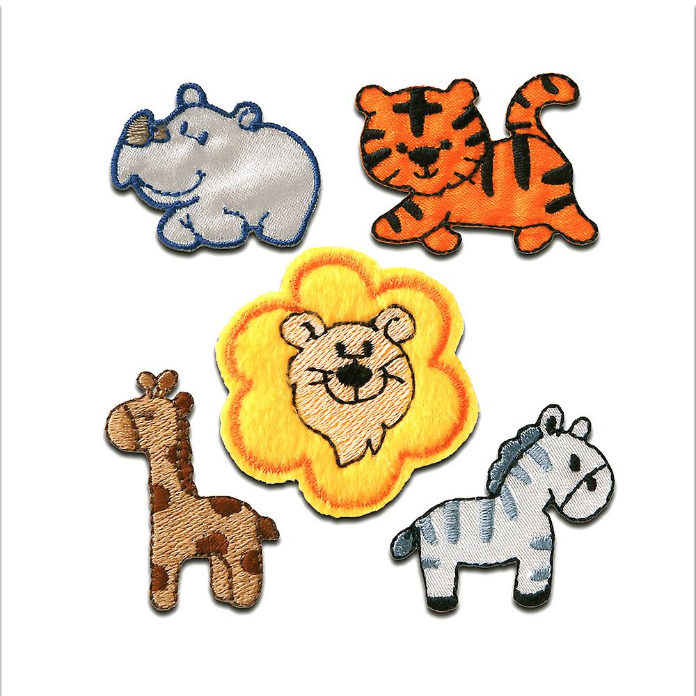 Patch / iron-on patch - Set of animals - colorful - different sizes - iron-on patches