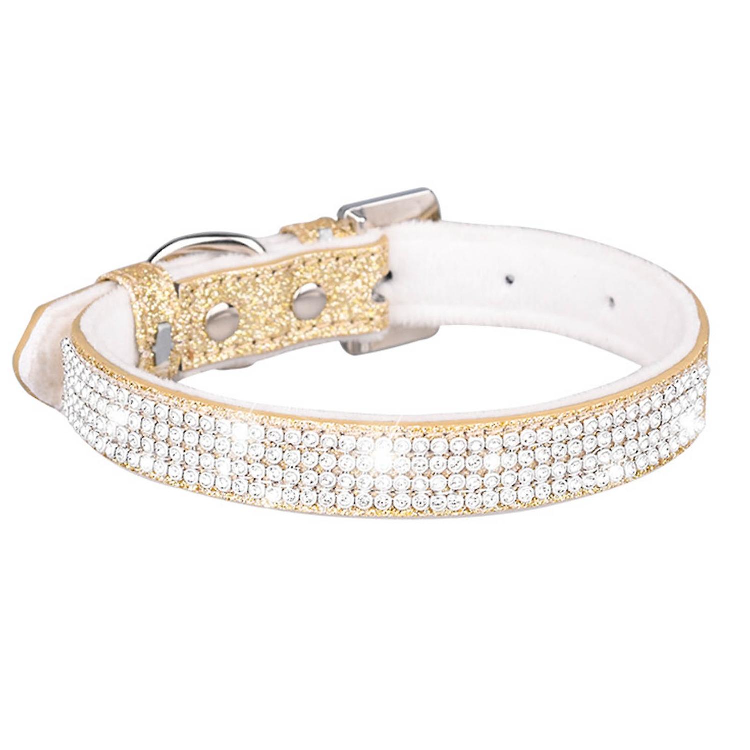 ZHOUBA Collier Pour Animaux De Compagnie Texture Douce Décoratif Réglable Chiens Incrusté Strass Collier Fournitures Pour Animaux De Compagnie