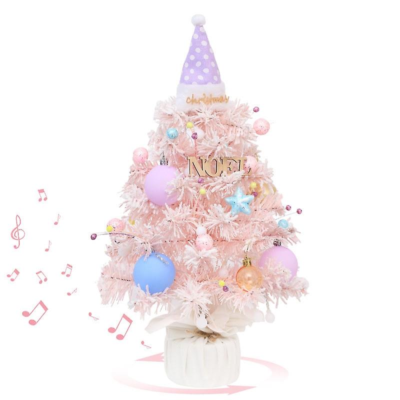 50cm LED Rotating Music Box Desktop Mini Christmas Tree 50cm (Macaroon)