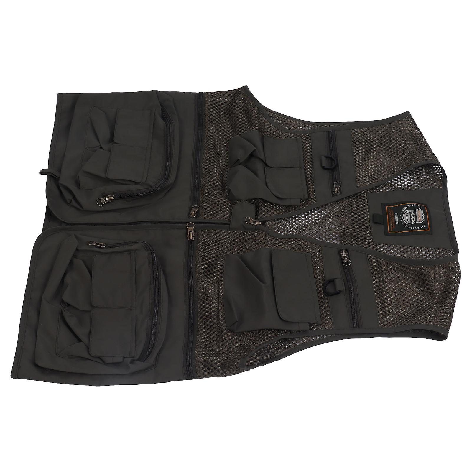 Fishing Vest Breathable Quick Drying Multi Pockets Mesh Work