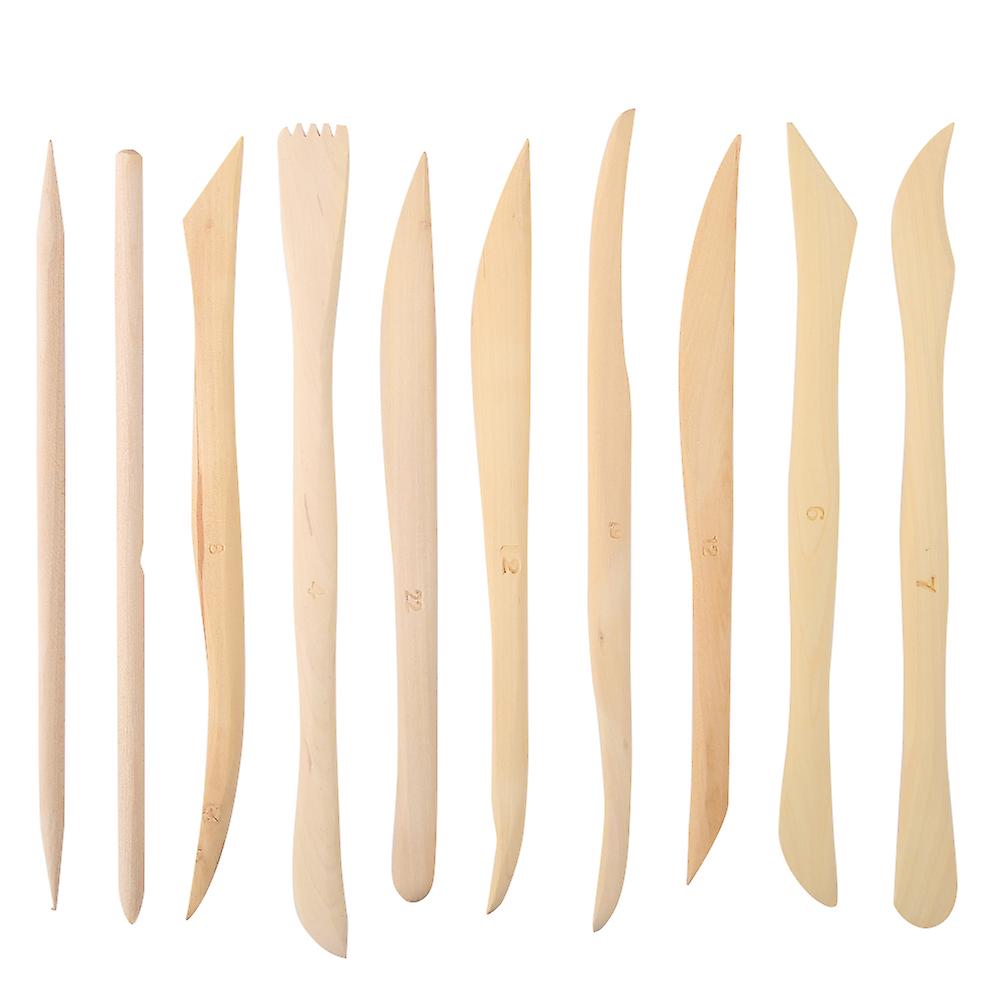 10Pcs Wooden Clay Sculpting Modeling Tools DIY Pottery Carving Tools