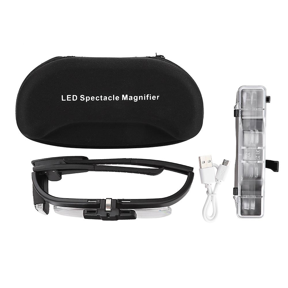 4.5x Wearable Magnifier Glasses Adjustable LED Magnifying Spectacles for Reading Books Newspapers Crafts and Hobbies