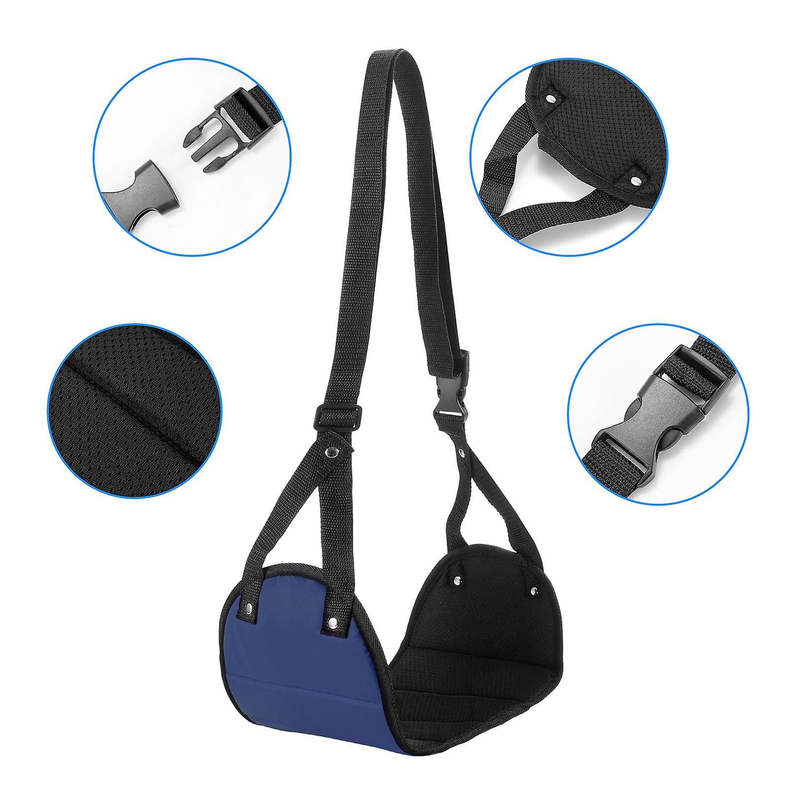 Foot Hammock Airplane Footrest Adjustable Portable Desk Feet Hammock Under Desk Foot Rest Dark Blue 