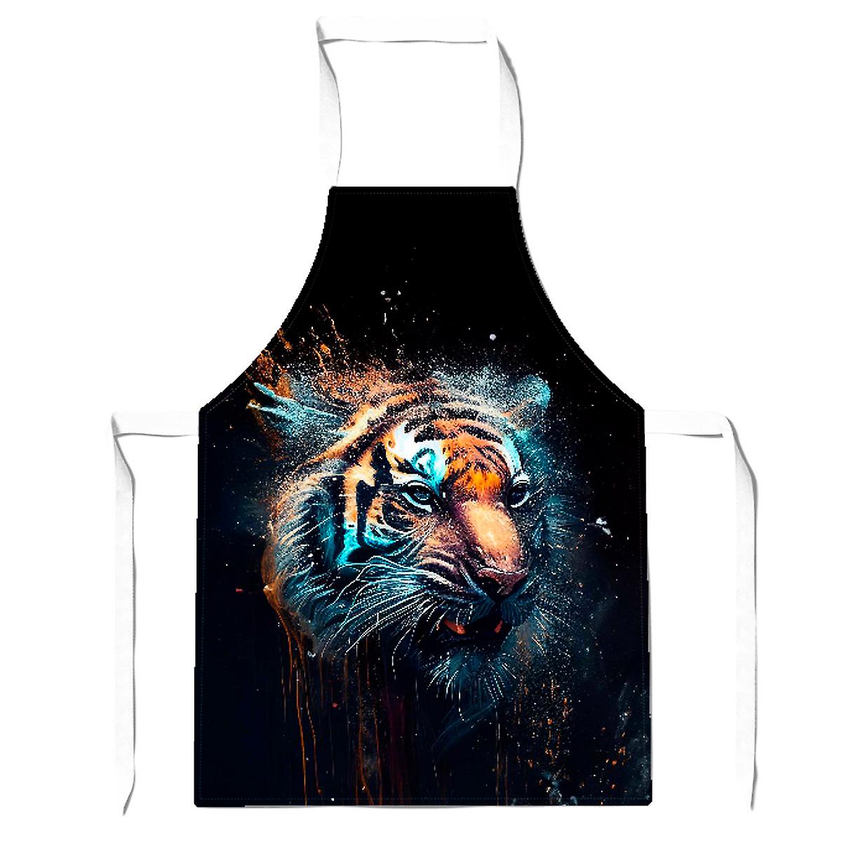 Tiger Face Splashart Dark Background Apron
