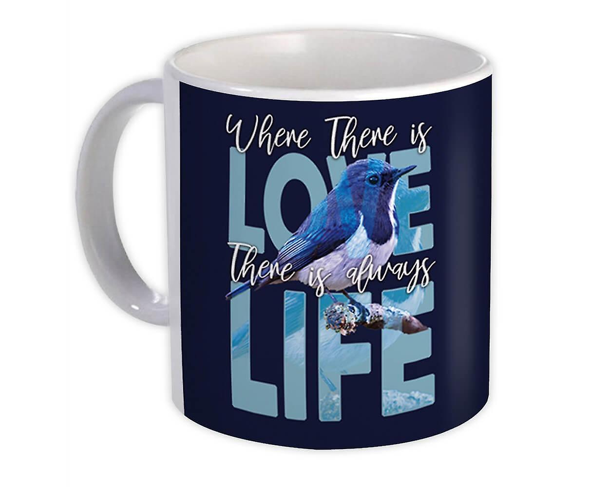 Geschenkbecher: Blauer Vogel Wo