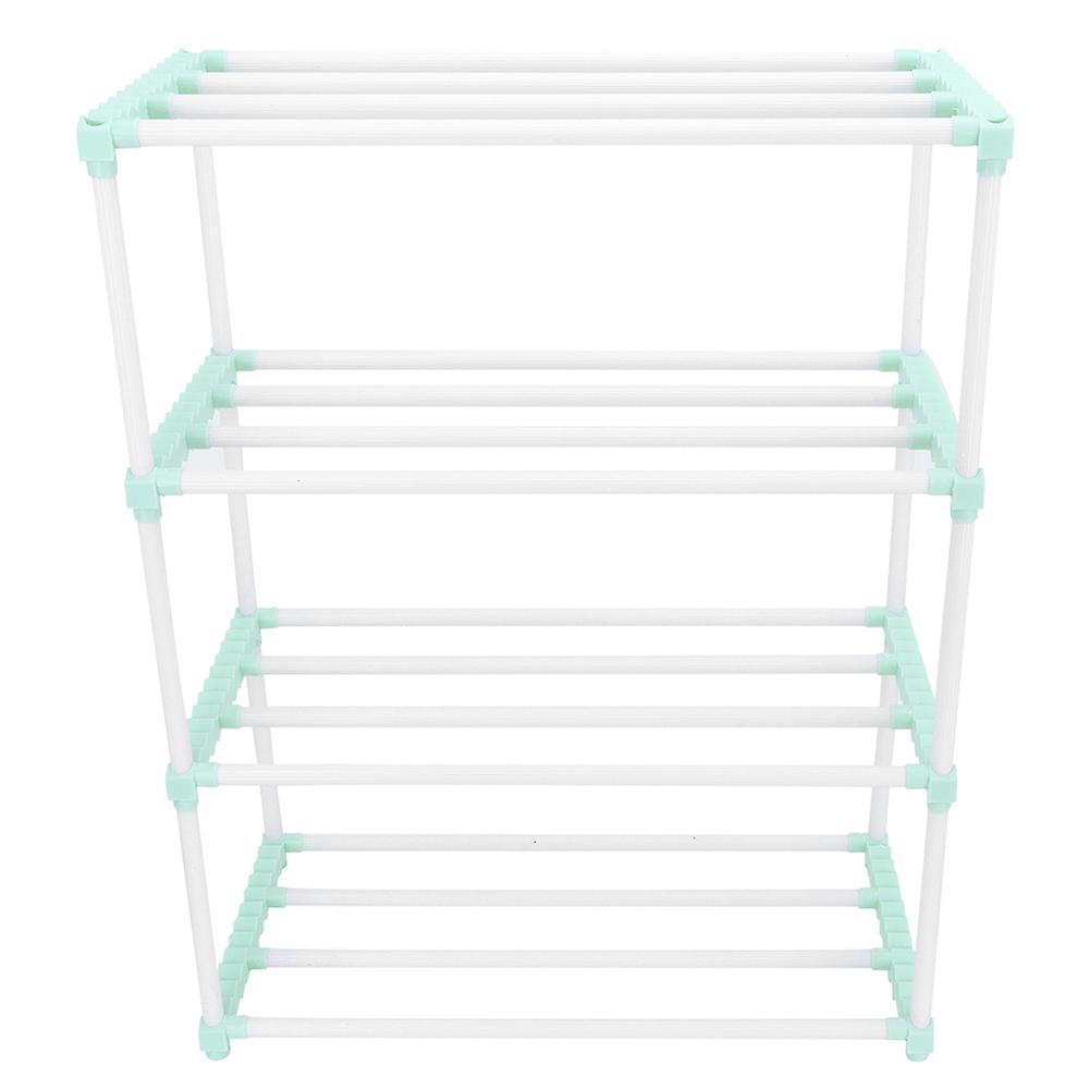 4 Layers Upright Standing Shoes Rack Organizer Holder Shelf Home Entryway (Green)