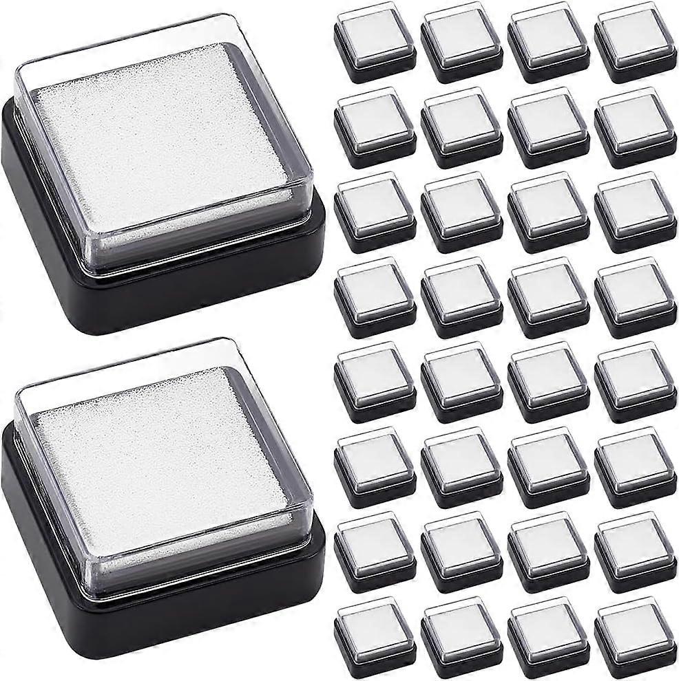 30PCS Empty Blank Ink Pad No Ink Mini Thumbprint Sponge Ink Stamp Pad Black Quick Drying Foam Uninked Pads for Colorful Ink Refill Painting DIY -Yx