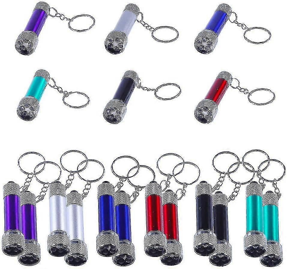 18pcs Mini Flashlights Keychain 5 Bulbs Led Keychain Toy For Kids Party Favors, Camping, Travel, Home